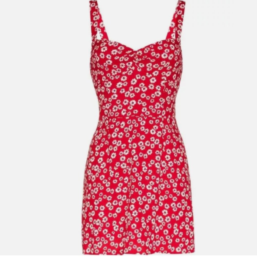 NEW Reformation Lovito Cute Ditsy Floral Ruched Dress SIZE 6#2431* - Picture 2 of 7